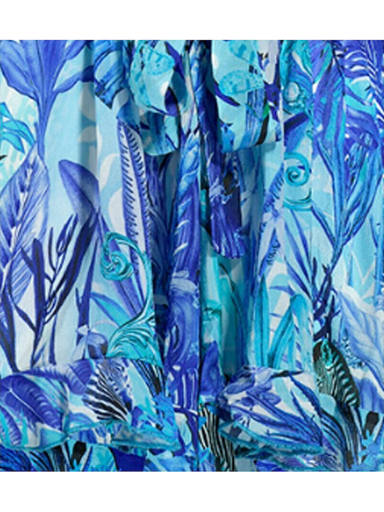 Blauer Einteiler Jumpsuit Blau Türkis M/L Viskose Krepp