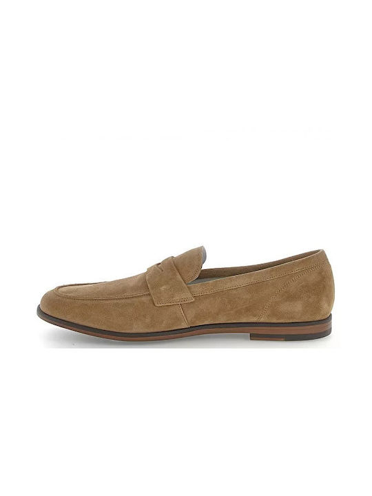 Suede Ανδρικά Μοκασίνια σε Καφέ Χρώμα