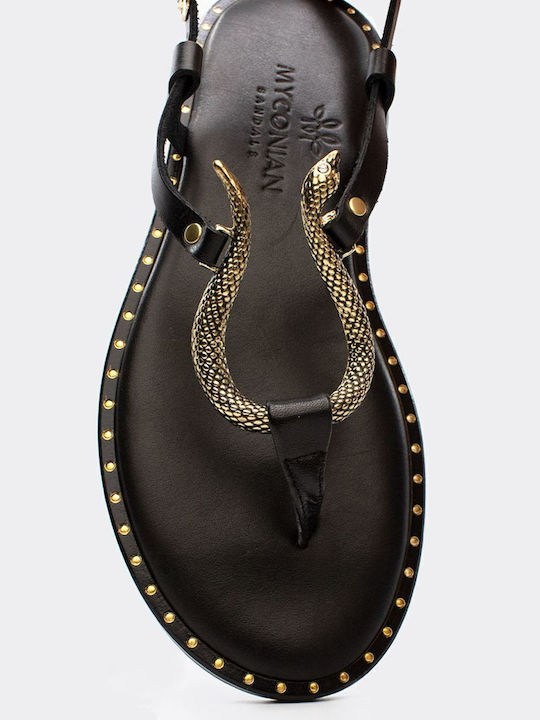 Sandale Casual Damă Din Piele Negru