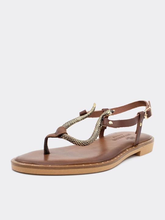 Sandale Casual Damă Din Piele Maro