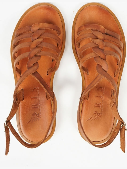 Damen Handgefertigte Geflochtene Sandalen Tan 15233