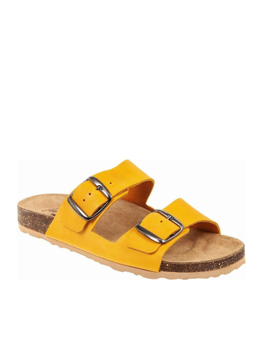 Relax 24024 Damen Leder Anatomische Pantoletten Gelb