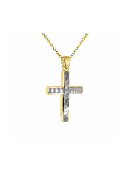 Ioannis Kosmima Women's Gold Cross 14K Double Sided with Chain