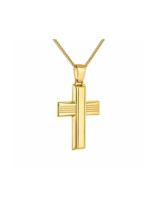 Ioannis Kosmima Men's Gold Cross 14K Double Sided with Chain