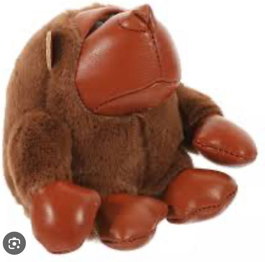 Gorilla Plüschspielzeug aus Leder Braun 22cm