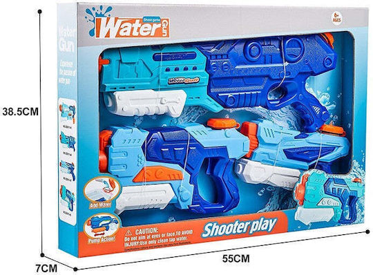 Set 3 Pistoale cu Apă pentru Copii Flippy 6 Ani+ Albastru 1x 1500 Ml + 1x 500 Ml + 1x 300 Ml