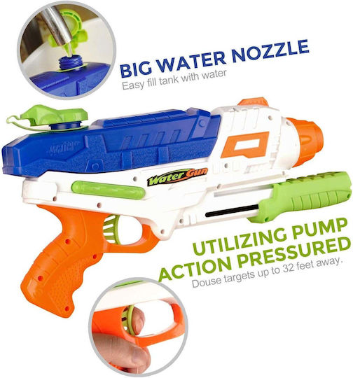 Set 2 Water Guns Kids Tank Pool Beach Flippy 6 Years+ Pink + Blue 600 Ml