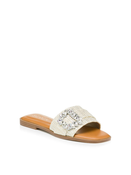 Seven Leather Women's Flat Sandals in Silver Color