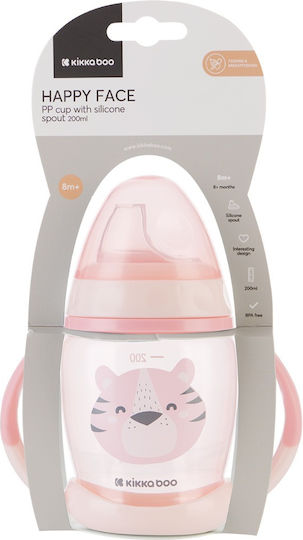 Kikka Boo Educational Sippy Cup Silicone with Handles Pink for 8m+m+ 200ml