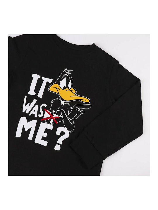 Looney Tunes Παιδική Πιτζάμα Χειμωνιάτικη Μαύρο