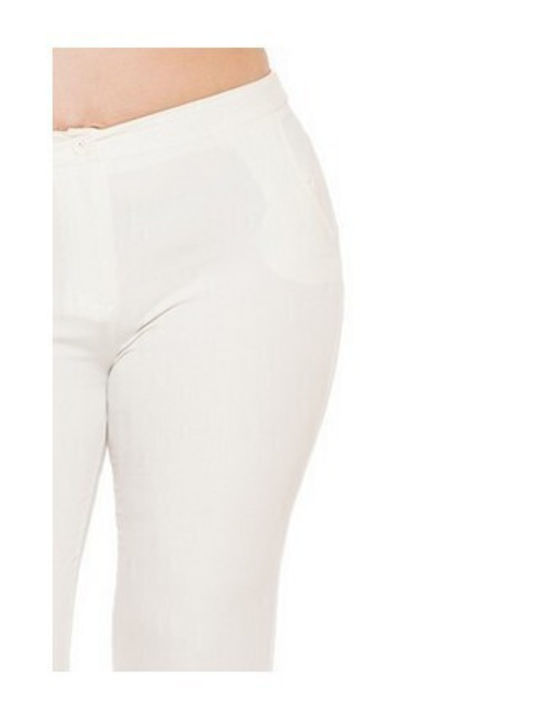 8855 Dama Tesatura Pantaloni Alb