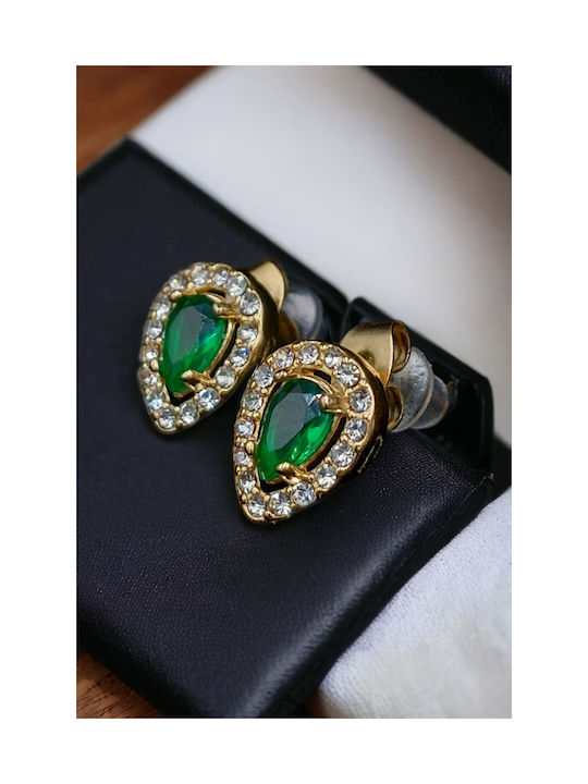 Earrings made of Steel Gold Plated with Stones