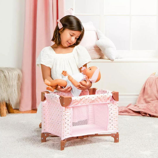 Детска играчка Battat Сгъваема кукленска люлка Lulla Baby 14" 33 X 15.24 X 12.7 Cm Розова