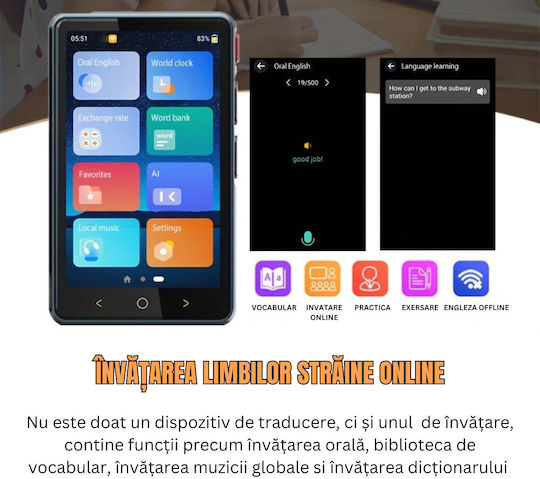 Intelligent Bidirectional Real-time Translator Instant Online Voice Translation In 135 Languages Wifi Hotspot Visionhub Translator 4.0 Inch Hd Touchscreen Offline Translation