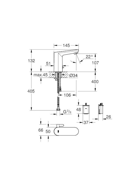 Grohe Mixing Sink Faucet with Photocell Sensor Grohe Mixing Sink Faucet with Photocell Sensor