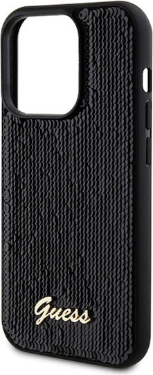 Guess Sequin Script Metal Back Cover Plastic Black (iPhone 13 Pro Max)