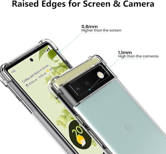 Techsuit Shockproof Clear Umschlag Rückseite Silikon Transparent (Google Pixel 6 Pro)