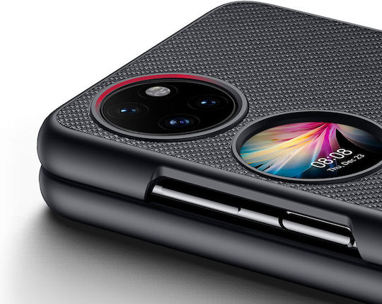 Dux Ducis Fino Umschlag Rückseite Silikon / Stoff / Gehärtetes Glas Schwarz (Huawei P50)