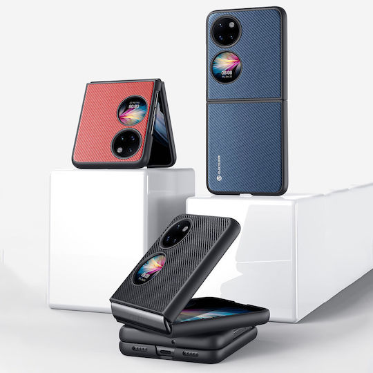 Dux Ducis Fino Umschlag Rückseite Silikon / Stoff / Gehärtetes Glas Schwarz (Huawei P50)