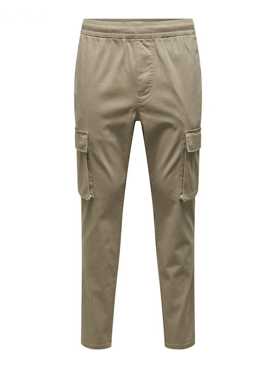 Herrenhose Cargo Elastisch Verjüngt Beige