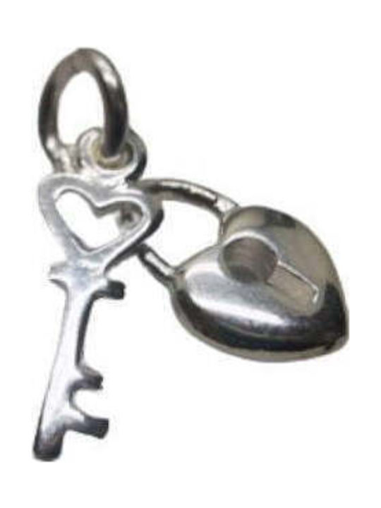 925 Silber Herz Schlüssel Anhänger