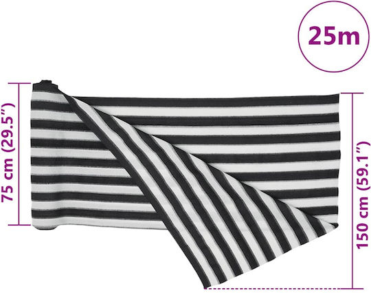 vidaXL Schattierungsnetz Gray auf Rolle 1.5x25m 150gr/m²