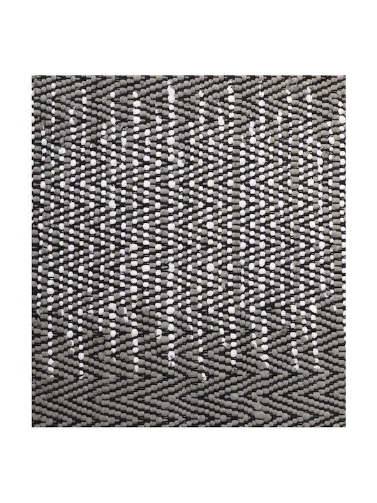 Melinen Rug Rectangular Cotton with Fringes Dark Grey