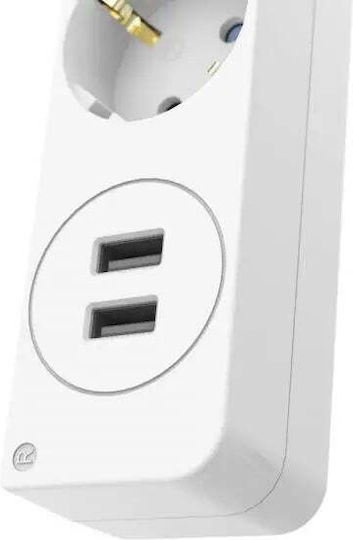 HAMA Πολύπριζο 5 Θέσεων με 2 USB-A και Καλώδιο 1.4m