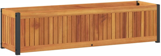 vidaXL Ζαρντινιέρα Μεταλλική Καφέ 110x30x27.5εκ.