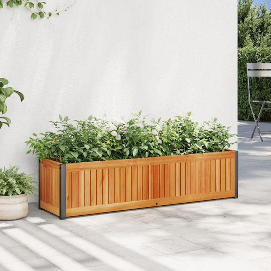 vidaXL Ζαρντινιέρα Μεταλλική Καφέ 110x30x27.5εκ.
