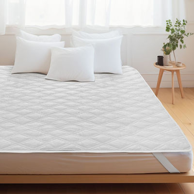 Beauty Home Super-Double Waterproof Quilted Mattress Cover White 160x200cm