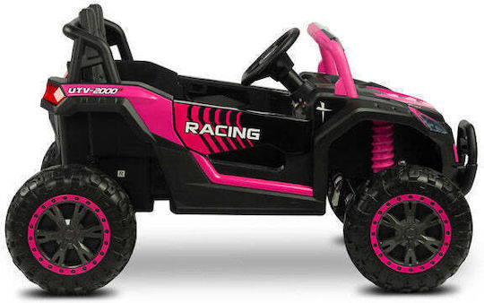 Caretero Two Seater Electric Ride On Car with Remote Control 12 Volt Pink for 3+ Years