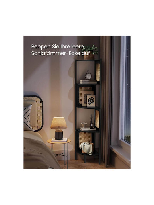 Eckbibliothek Ebony Black 31.9x31.9x156.4cm