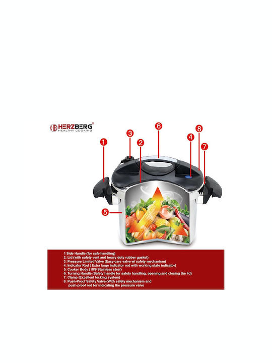 Herzberg Pressure Cooker 8lt