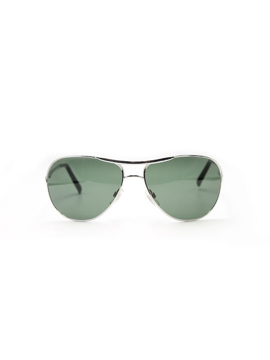 Max Men's Sunglasses with Silver Metal Frame and Green Mirror Lens G40-2-0