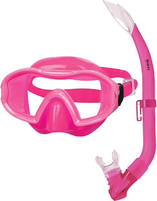 Mares Μάσκα Θαλάσσης Σιλικόνης με Αναπνευστήρα Παιδική Σετ Blenny Combo σε Ροζ χρώμα