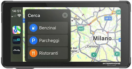 Ridesync Apple Car Play & Android Auto Display Quiklox Mount Motorcycles Interphoridesync Interphone