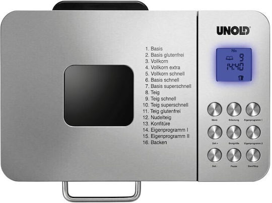 Unold Хлебопекарна Мощност 550W Капацитет 1000гр с 16 Програми