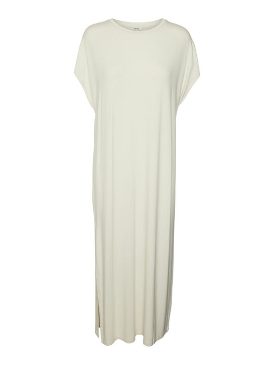 Summer Midi Dress with Tearing Beige