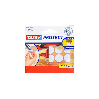 Tesa 57718 Round Furniture Protectors with Sticker 18mm 16pcs