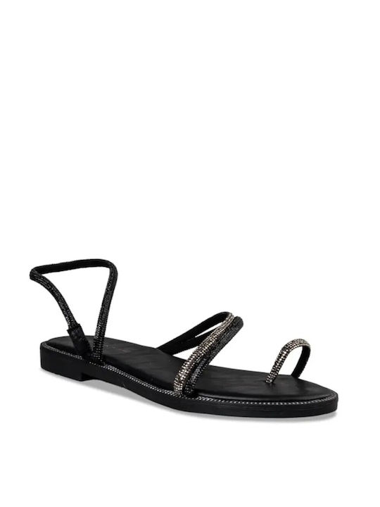 Envie Shoes Damen Flache Sandalen in Schwarz Farbe