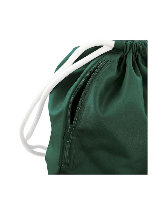 Shit Happens Τσάντα Πλάτης Πουγκί Gymbag Bottle Green Τσέπη 40x48cm & Χονδρά Λευκά Κορδόνια