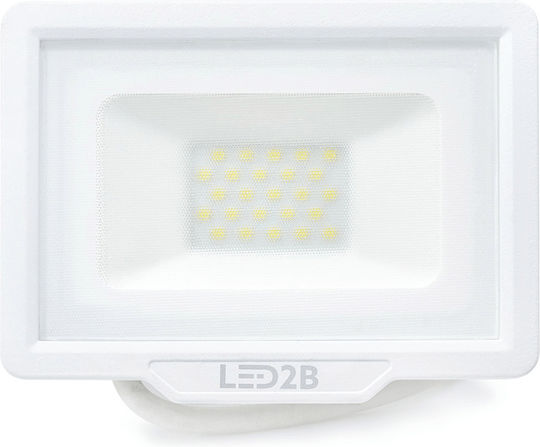 Premium Lux 2 Στεγανός Προβολέας LED 20W Ψυχρό Λευκό 6000K IP65