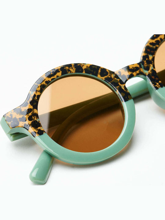 Baby Cloud Leopard Στρογγυλά Παιδικά Γυαλιά Ηλίου με Polarized Φακό Green για 3-6 Ετών