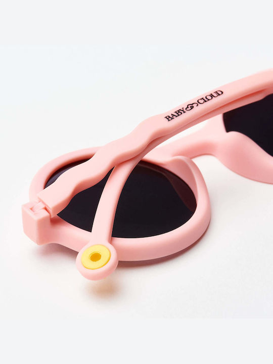 Baby Cloud Wavy Στρογγυλά Παιδικά Γυαλιά Ηλίου με Polarized Φακό Coral Pink για 3-6 Ετών