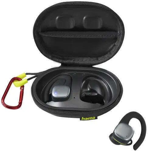 HAMA Spirit Athletics In-Ear Bluetooth-Freisprecheinrichtung Kopfhörer mit Schweißresistenz und Ladeetui Black/Yellow