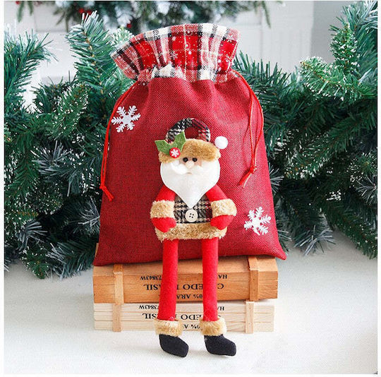 Crăciunească Geantă pentru Cadou Roșie 30x25cm.