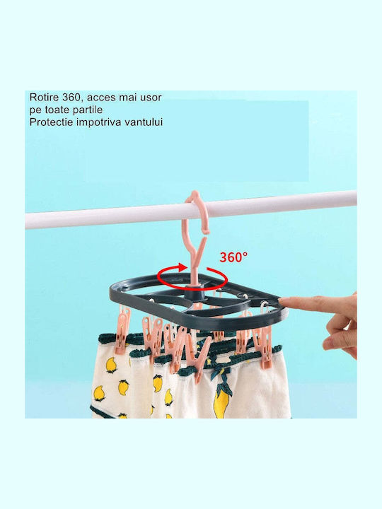 Plastic Folding Hanging Clothes Drying Rack 30x12.5cm