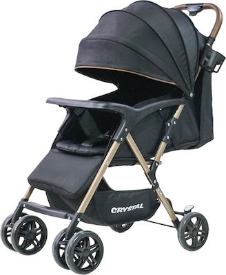 Crystal Adjustable Baby Stroller Suitable for Newborn Black 6.3kg