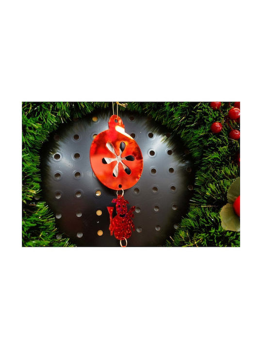 Ornament suspendat Om de zăpadă Roșu 28x10buc